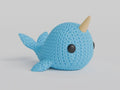 Blue Knitted Narwhal