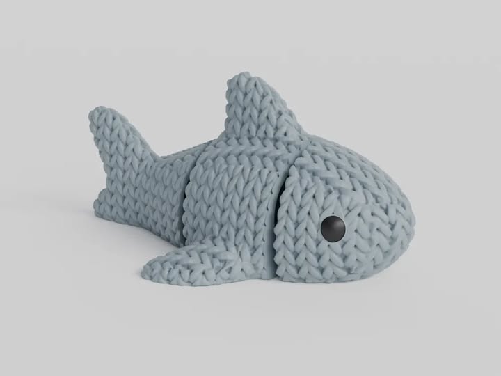 Knitted Shark Keychain